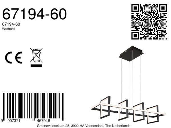 Globo Wolfhard hanglamp – Ingebouwd (LED) – Zwart - Image 5