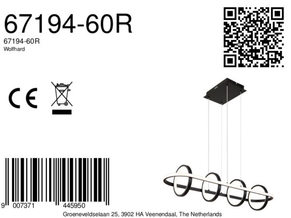 Globo Wolfhard hanglamp – Ingebouwd (LED) – Zwart - Image 5