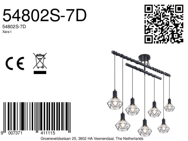 Globo Xara i plafonniere – E27 (grote fitting) – Zwart - Image 5