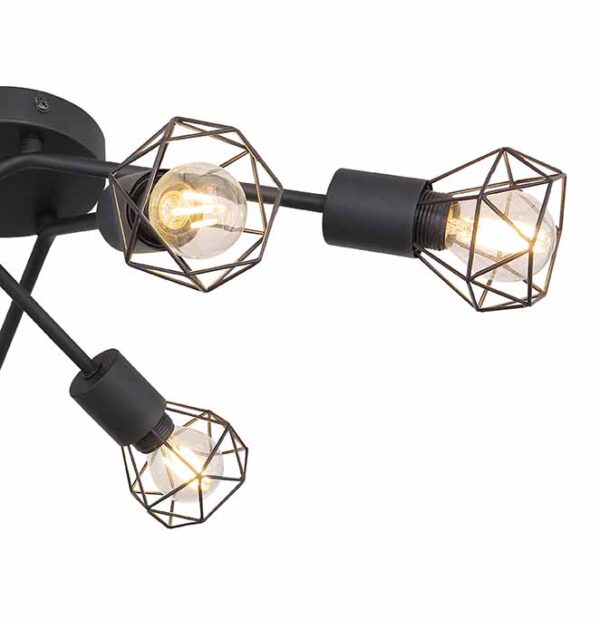 Globo Xara i plafonniere – ø 63 cm – E14 (kleine fitting) – Zwart - Image 3