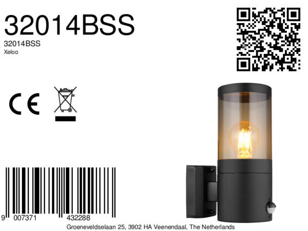 Globo Xeloo wandlamp – E27 (grote fitting) – Zwart - Image 5