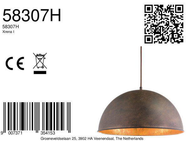 Globo Xirena i hanglamp – ø 41 cm – E27 (grote fitting) – Bruin - Image 4