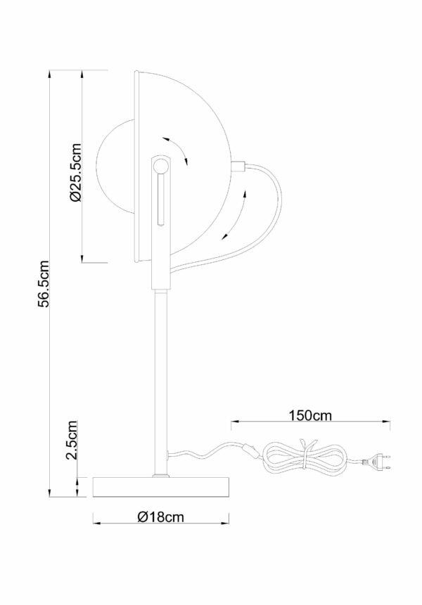 Globo Xirena tafellamp – E27 (grote fitting) – Chroom - Image 3