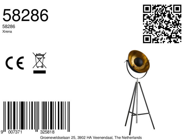 Globo Xirena vloerlamp – ø 78 cm – E27 (grote fitting) – Chroom - Image 5