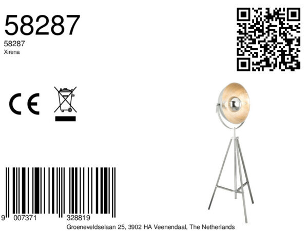 Globo Xirena vloerlamp – ø 78 cm – E27 (grote fitting) – Grijs - Image 5