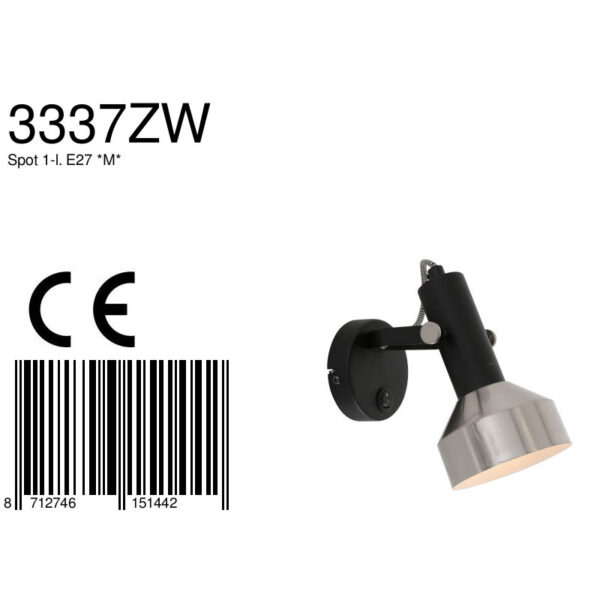 Flexibele spot zwart/staal lantaarnvorm Mexlite Acier - Image 6