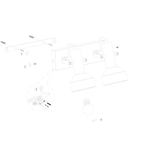 Dubbele lantaarnvormige zwart/stalen spot Mexlite Acier - Image 7