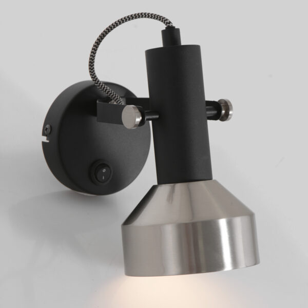 Flexibele spot zwart/staal lantaarnvorm Mexlite Acier - Image 9