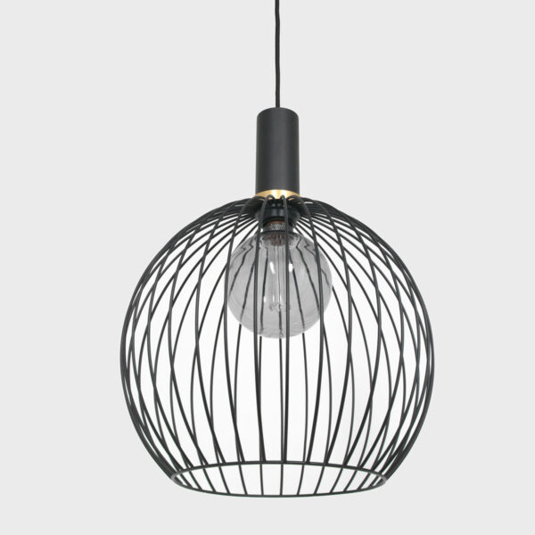 Mexlite Aureole hanglamp - draadlamp - kap Ø 35 cm - gouden details - zwart - Image 9