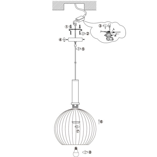 Draad bollamp met gouden details Mexlite Aureole - Image 9