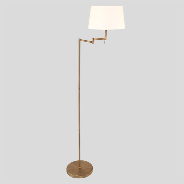 Klassieke vloerlamp brons linnen kap Mexlite Bella - Image 14