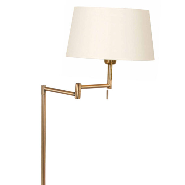 Klassieke vloerlamp brons linnen kap Mexlite Bella - Image 4