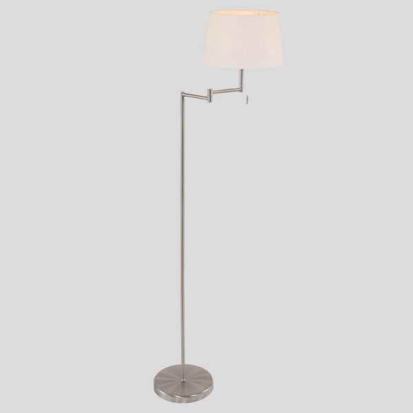 Moderne vloerlamp staal kap linnen Mexlite Bella - Image 13