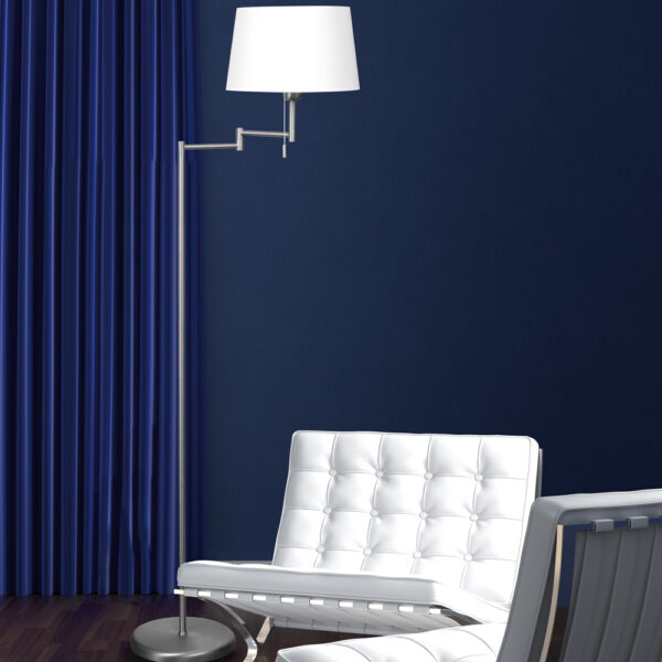 Moderne vloerlamp staal kap linnen Mexlite Bella - Image 3