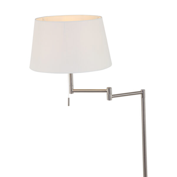 Moderne vloerlamp staal kap linnen Mexlite Bella - Image 4