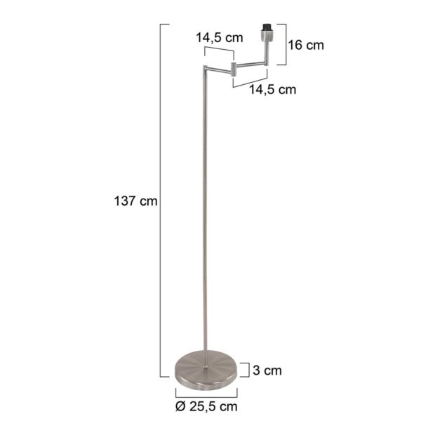 Minimalistische zwenkbare vloerlamp voet staal  Mexlite Bella - Image 5