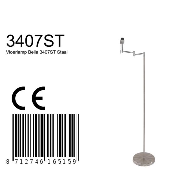 Minimalistische zwenkbare vloerlamp voet staal  Mexlite Bella - Image 6