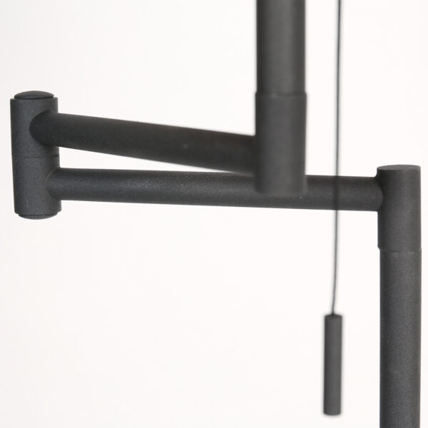 Trendy zwarte vloerlamp linnen kap Mexlite Bella - Image 3