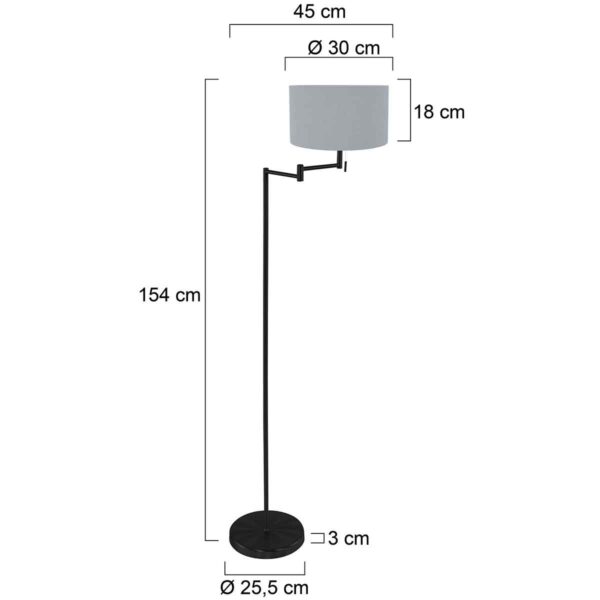 Moderne vloerlamp zwart Mexlite Bella - Image 5