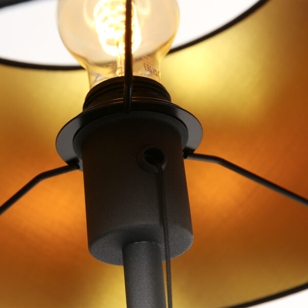 Trendy zwarte vloerlamp linnen kap Mexlite Bella - Image 10