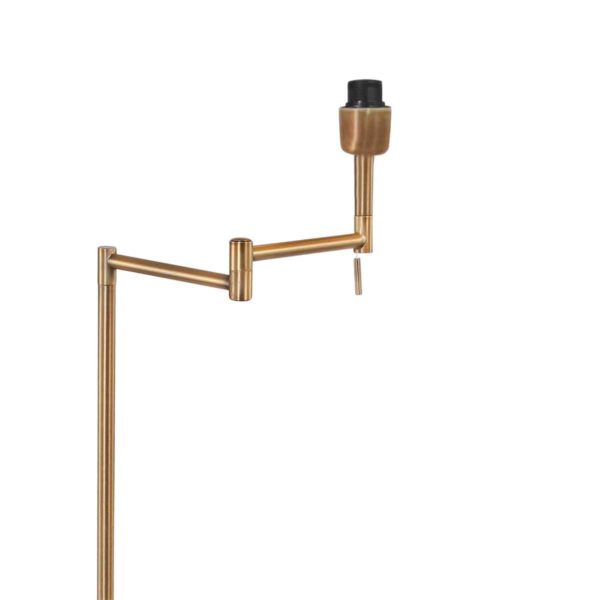 Gouden vloerlamp klassiek met zwarte lampenkap Mexlite Bella - Image 3