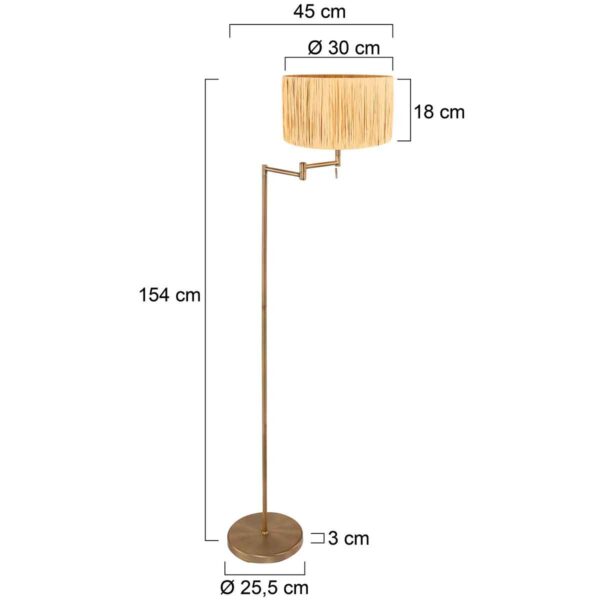 Klassieke gouden vloerlamp met witte lampenkap Mexlite Bella - Image 5
