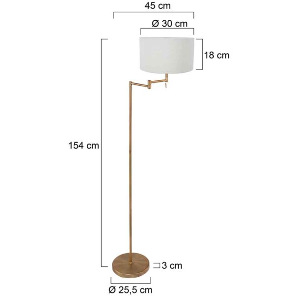 Klassieke gouden vloerlamp met groene lampenkap Mexlite Bella - Image 5