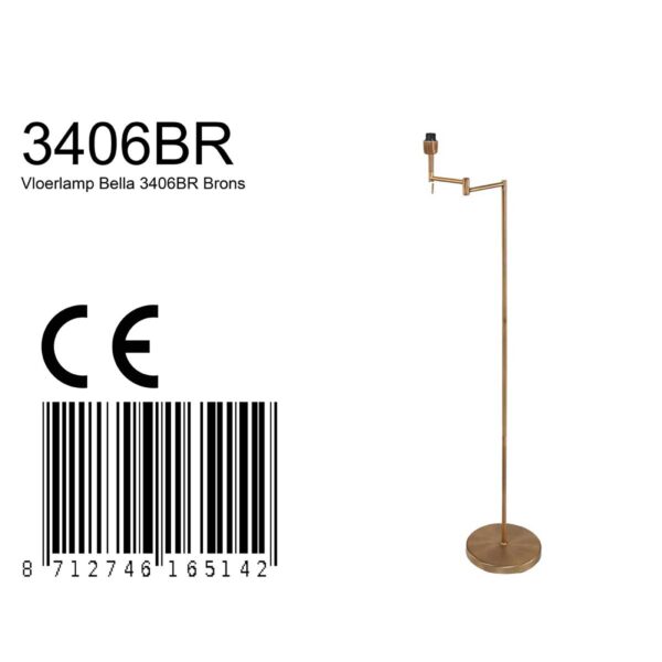 Bronzen klassieke vloerlamp voet zwenkarm Mexlite Bella - Image 6