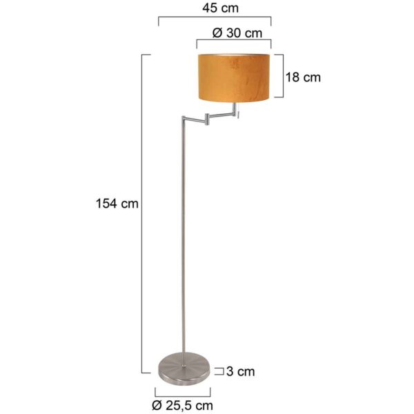 Stalen vloerlamp met oranje lampenkap Mexlite Bella - Image 5