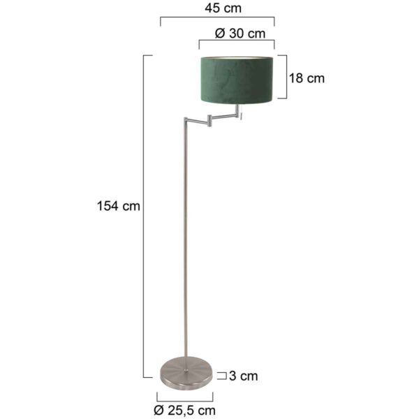 Stalen vloerlamp met groene lampenkap Mexlite Bella - Image 5
