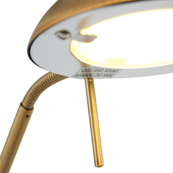 Mexlite Dana staande leeslamp - dimbaar - LED - 180 cm hoog - buig- en kantelbaar - brons - Afbeelding 3