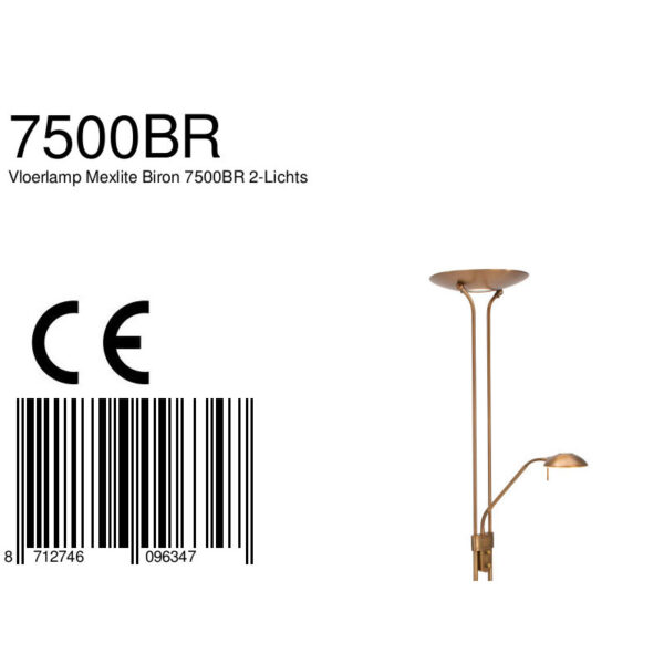 Klassieke bronzen vloerlamp flexibele leesarm Mexlite Biron - Image 8