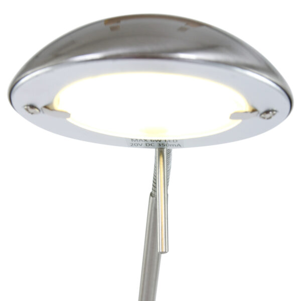 Minimalistische verstelbare staande leeslamp staal Mexlite Biron - Image 5