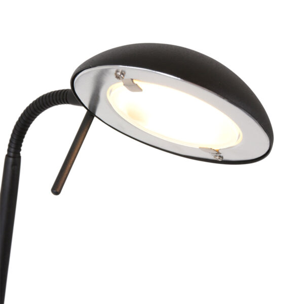 Mexlite Biron vloerlamp - leeslamp - ingebouwd LED - dimbaar- mat zwart - Afbeelding 5