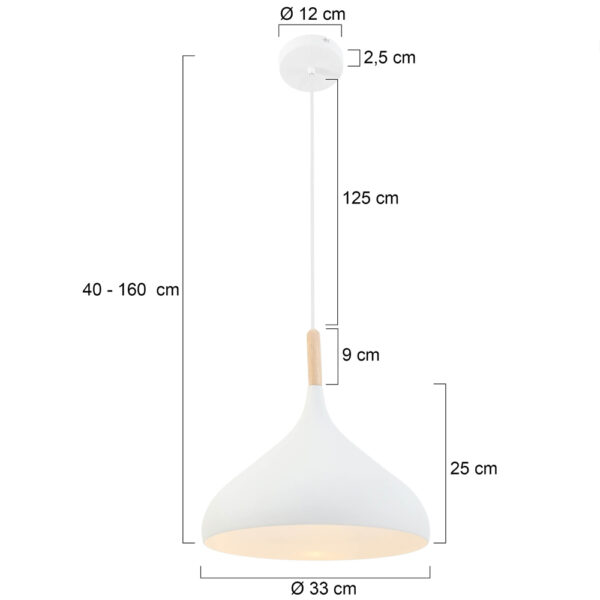 Scandinavische hanglamp met hout Mexlite Bjorr - Image 6