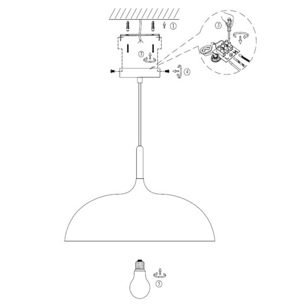 Scandinavische witte metalen houten hanglamp Mexlite Bjorr - Image 9