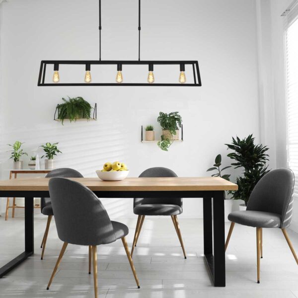 Trendy zwarte metalen hanglamp Mexlite Buckley - Image 2