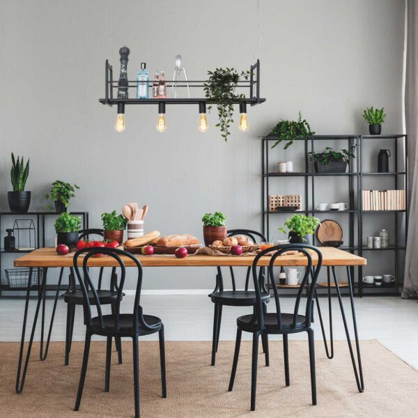 Trendy zwarte metalen hanglamp Mexlite Buckley - Image 2