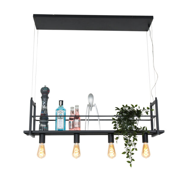Trendy zwarte metalen hanglamp Mexlite Buckley - Image 14