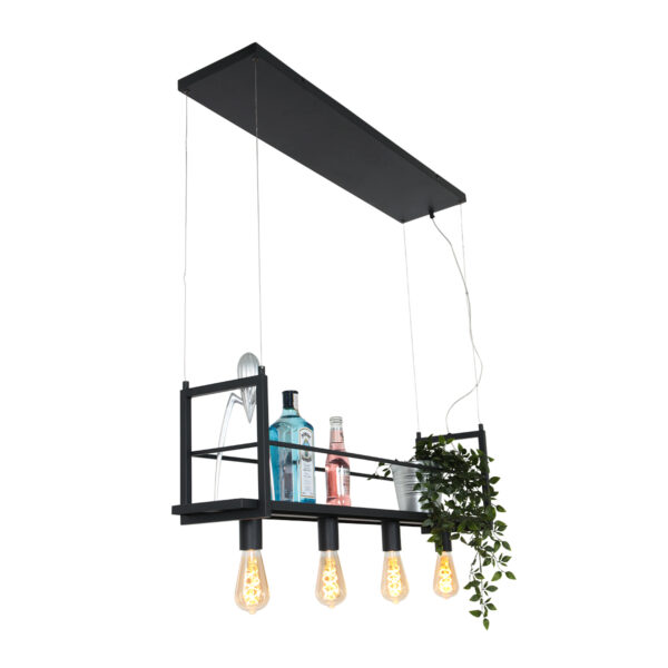 Trendy zwarte metalen hanglamp Mexlite Buckley - Image 15