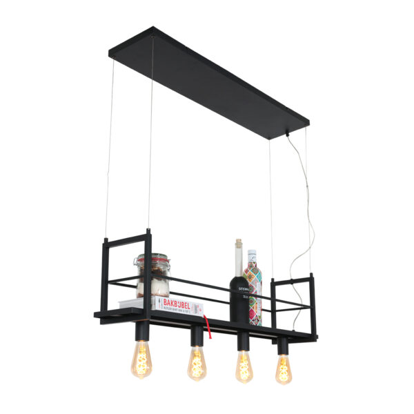 Trendy zwarte metalen hanglamp Mexlite Buckley - Image 16