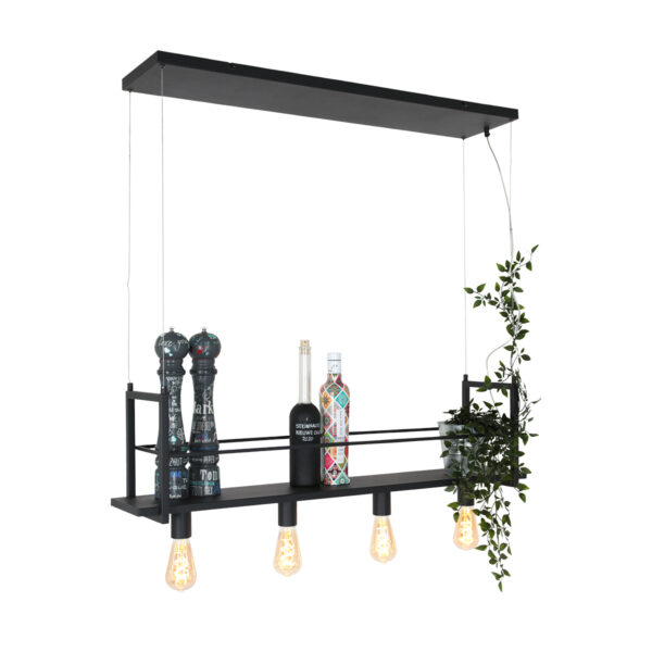 Trendy zwarte metalen hanglamp Mexlite Buckley - Image 17
