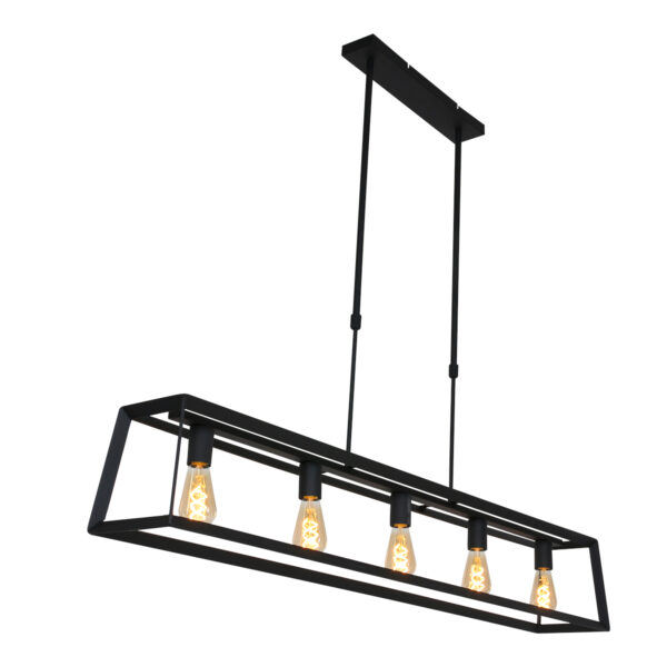 Trendy zwarte metalen hanglamp Mexlite Buckley - Image 17