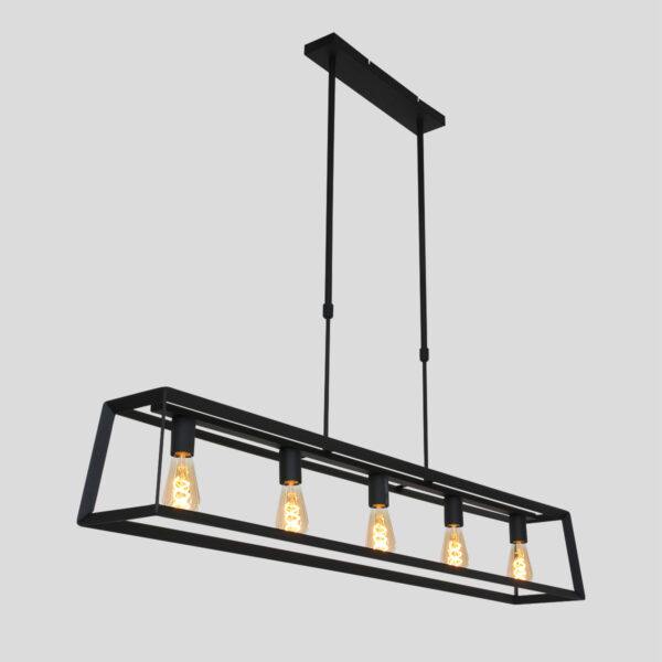 Trendy zwarte metalen hanglamp Mexlite Buckley - Image 18