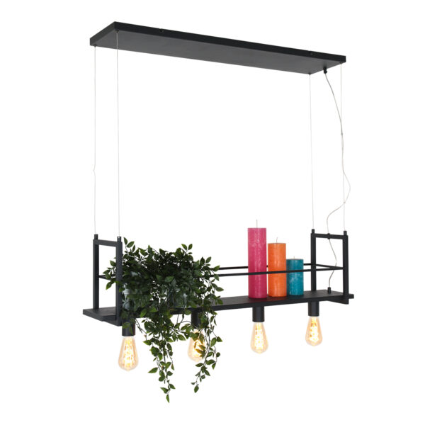 Trendy zwarte metalen hanglamp Mexlite Buckley - Image 4