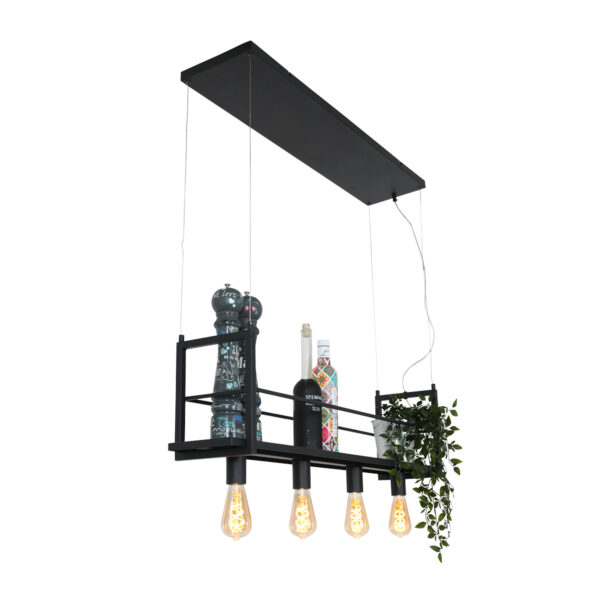 Trendy zwarte metalen hanglamp Mexlite Buckley - Image 5