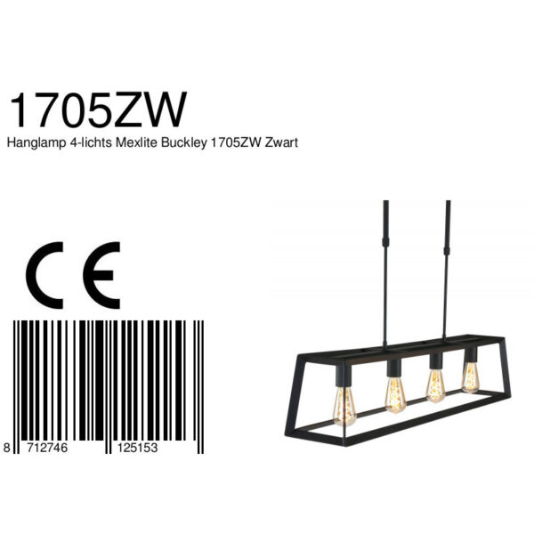 Frame hanglamp met 4 lichtpunten Mexlite Buckley - Image 8