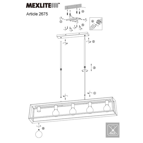 Trendy zwarte metalen hanglamp Mexlite Buckley - Image 9