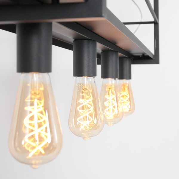 Trendy zwarte metalen hanglamp Mexlite Buckley - Image 9