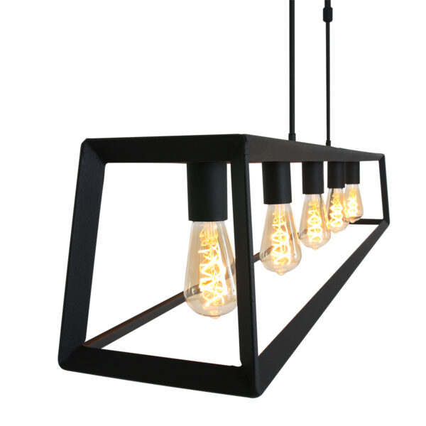 Trendy zwarte metalen hanglamp Mexlite Buckley - Image 10